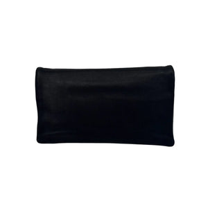 ANN TAYLOR Nappa Leather Foldover Clutch Bag in Black