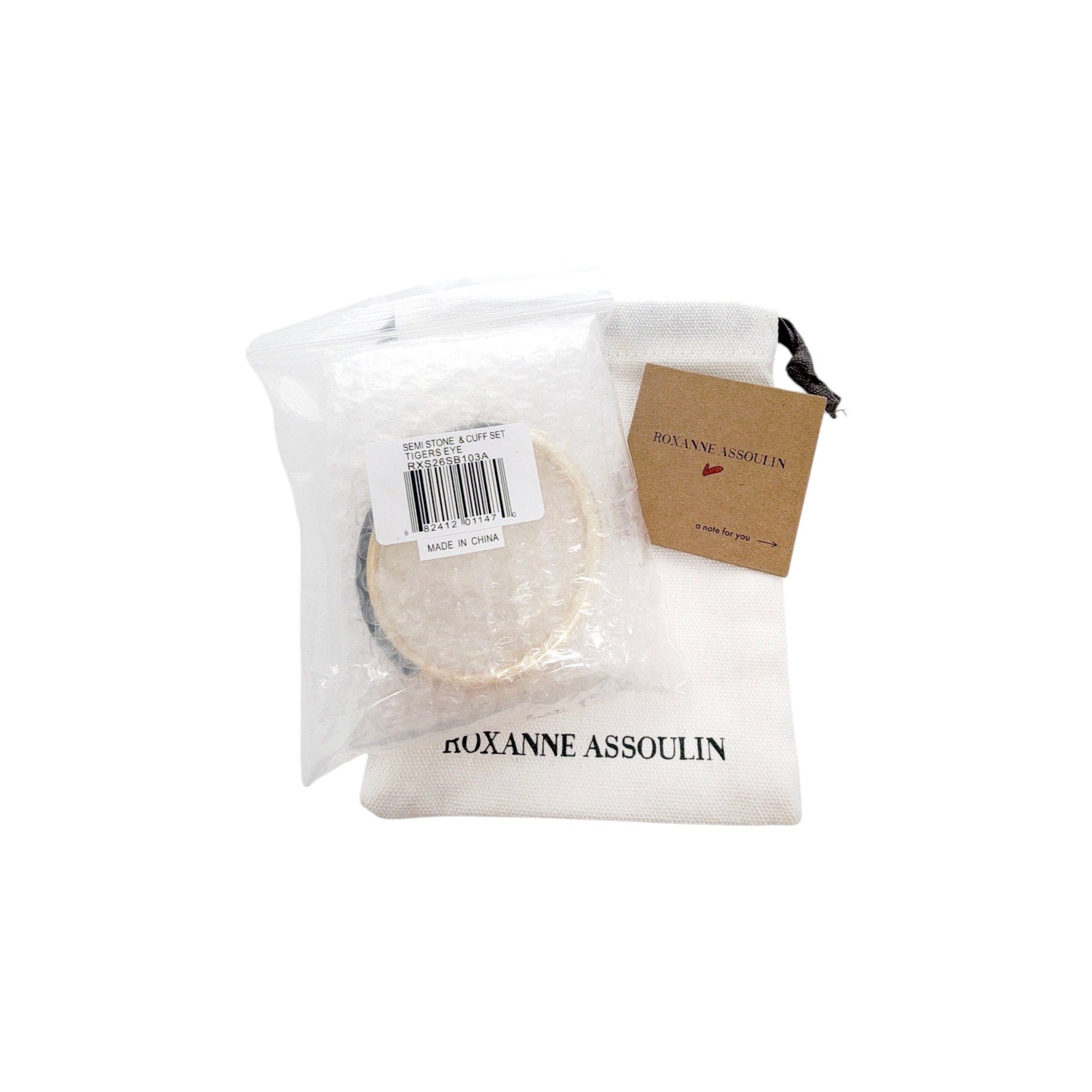 ROXANNE ASSOULIN Semi Stone and Small Puffy Hinged Cuff Set Roxanne Assoulin