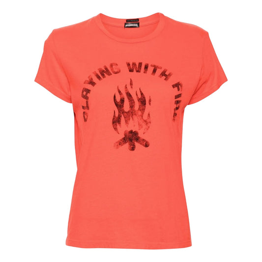 MOTHER The Boxy Goodie Goodie Tee Playing with Fire M