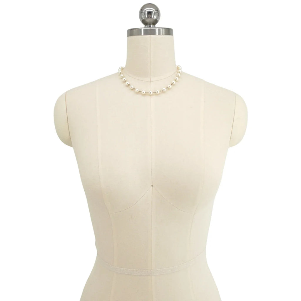 VIRGINS SAINTS & ANGELS VSA Iconic Cream 8mm Pearl Choker in Silver - flyKAMP