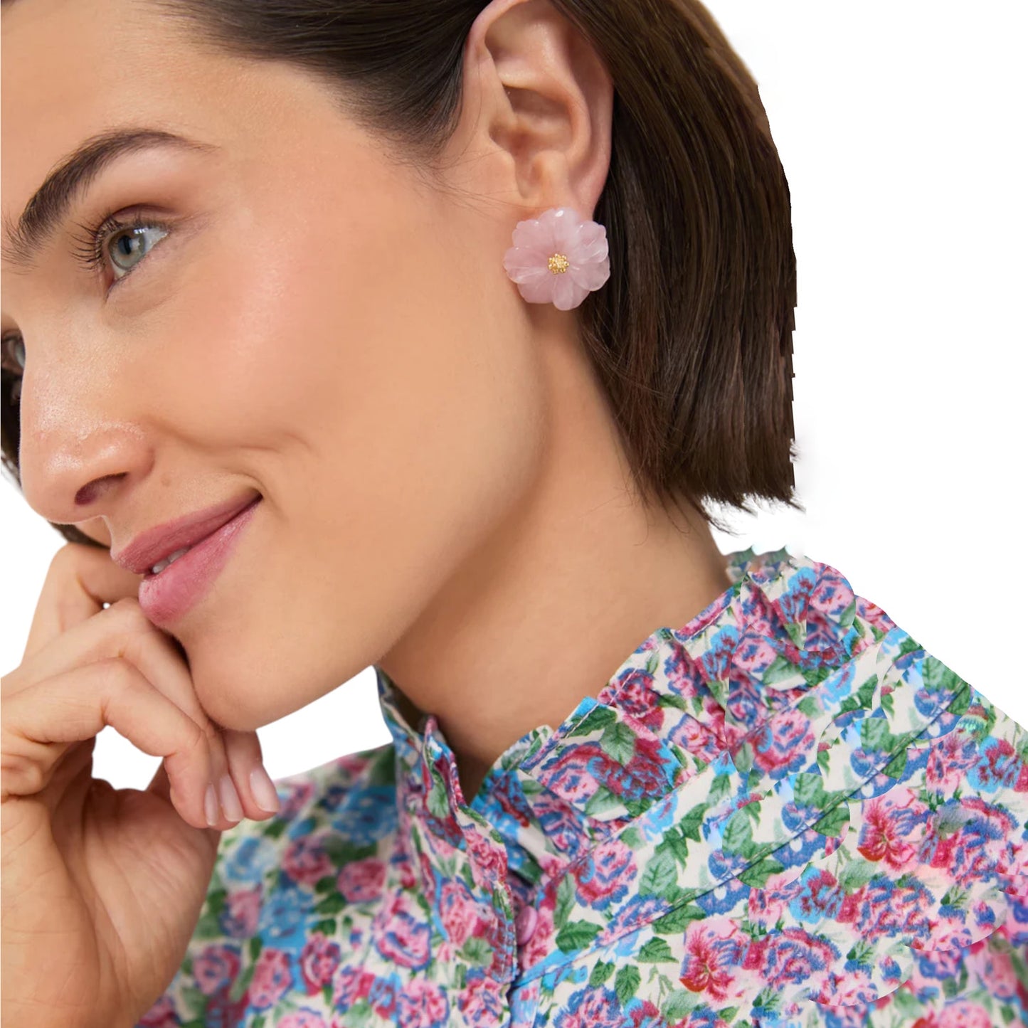 JENNIFER BEHR Wynne Earrings in Rose Quartz