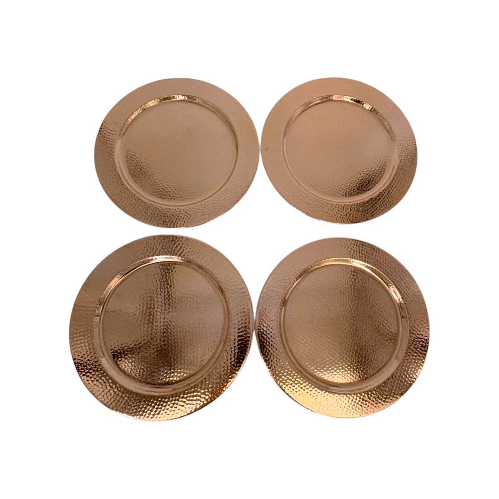 WILLIAMS-SONOMA Hammered Copper Charger Plates ||| Set of 4 Williams-Sonoma