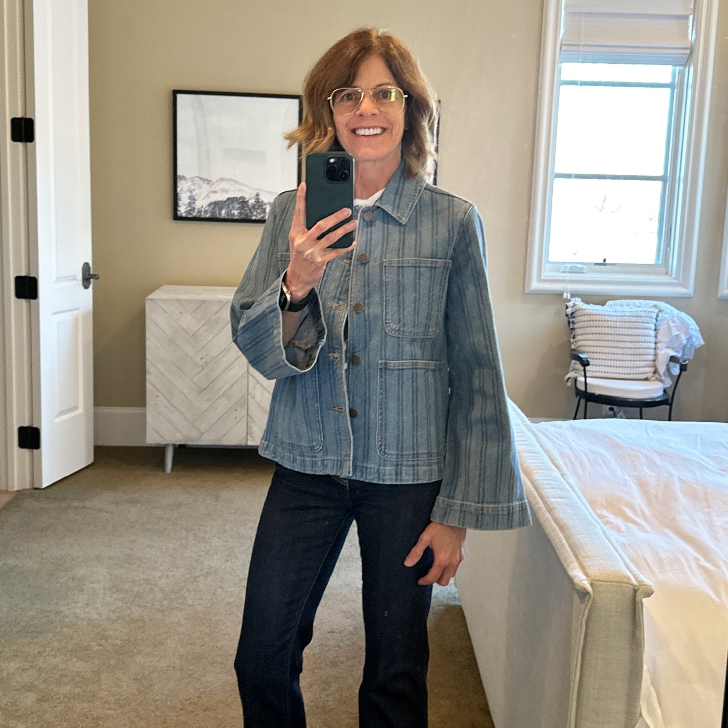 VERONICA BEARD Dahl Striped Denim Jacket S