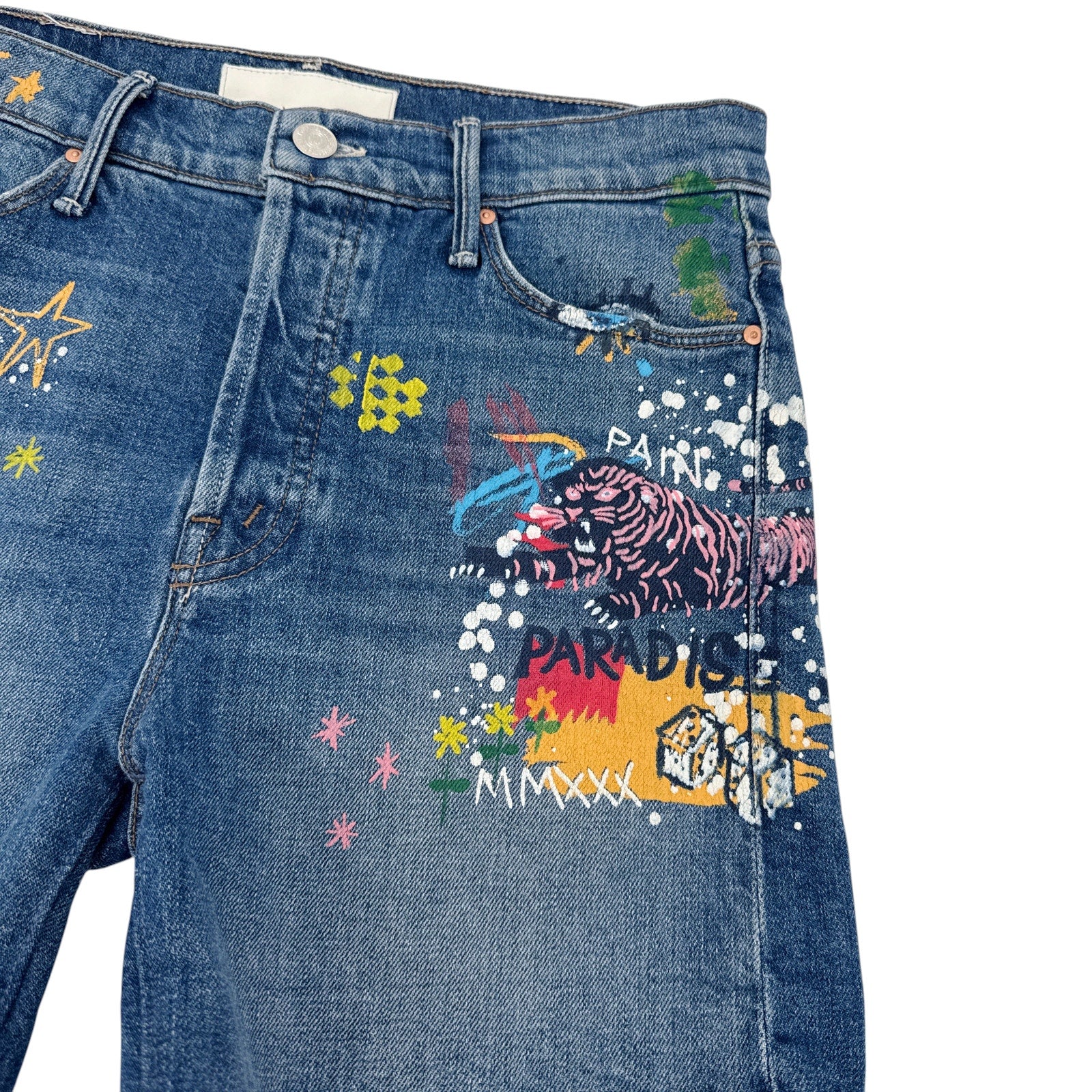 MOTHER The Vagabond Cuffed Shorts in Spooky Voodoo 25 Mother