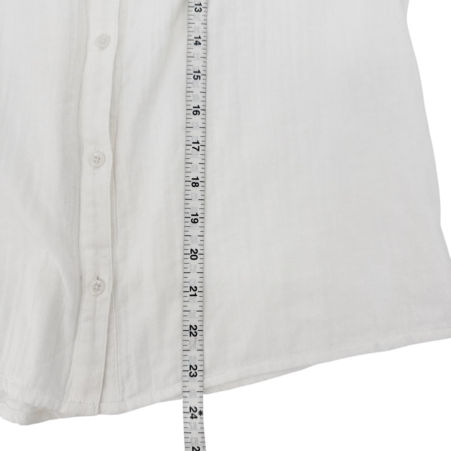 ME+EM Cheesecloth Ruffle Sleeveless Blouse In Soft White