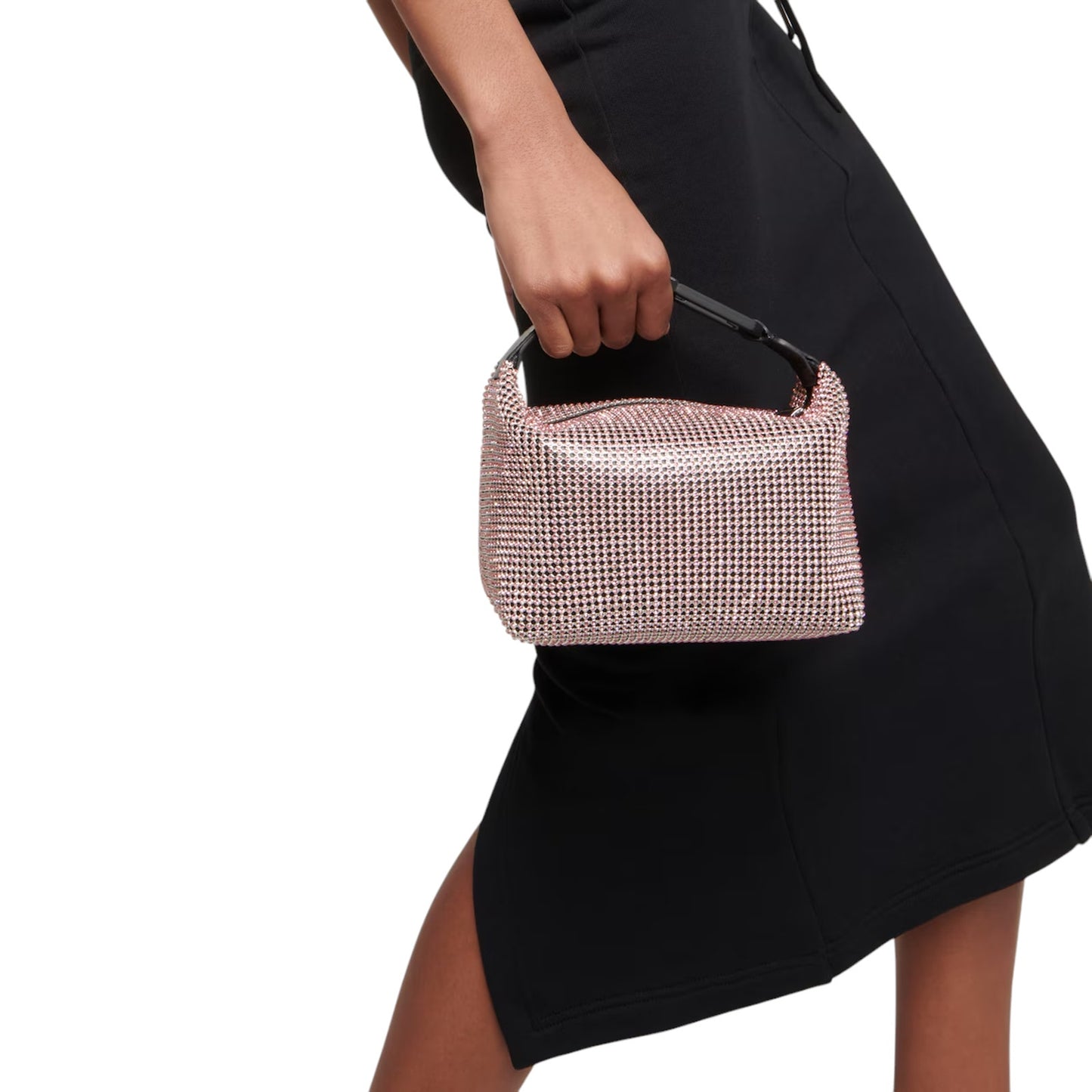 EERA Moon Bag Crystal Mesh Pink | Black Snap Hook