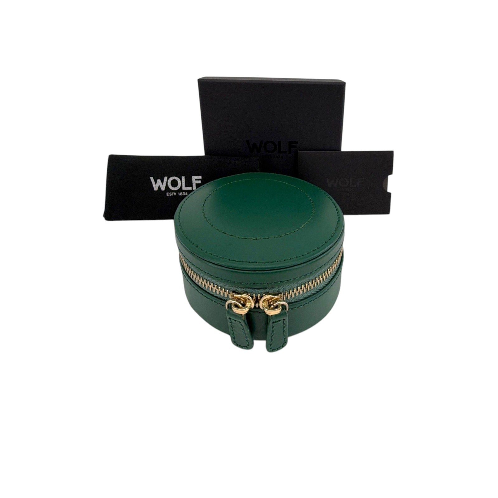 WOLF Sophia Round Zip Case in Forest Green Wolf