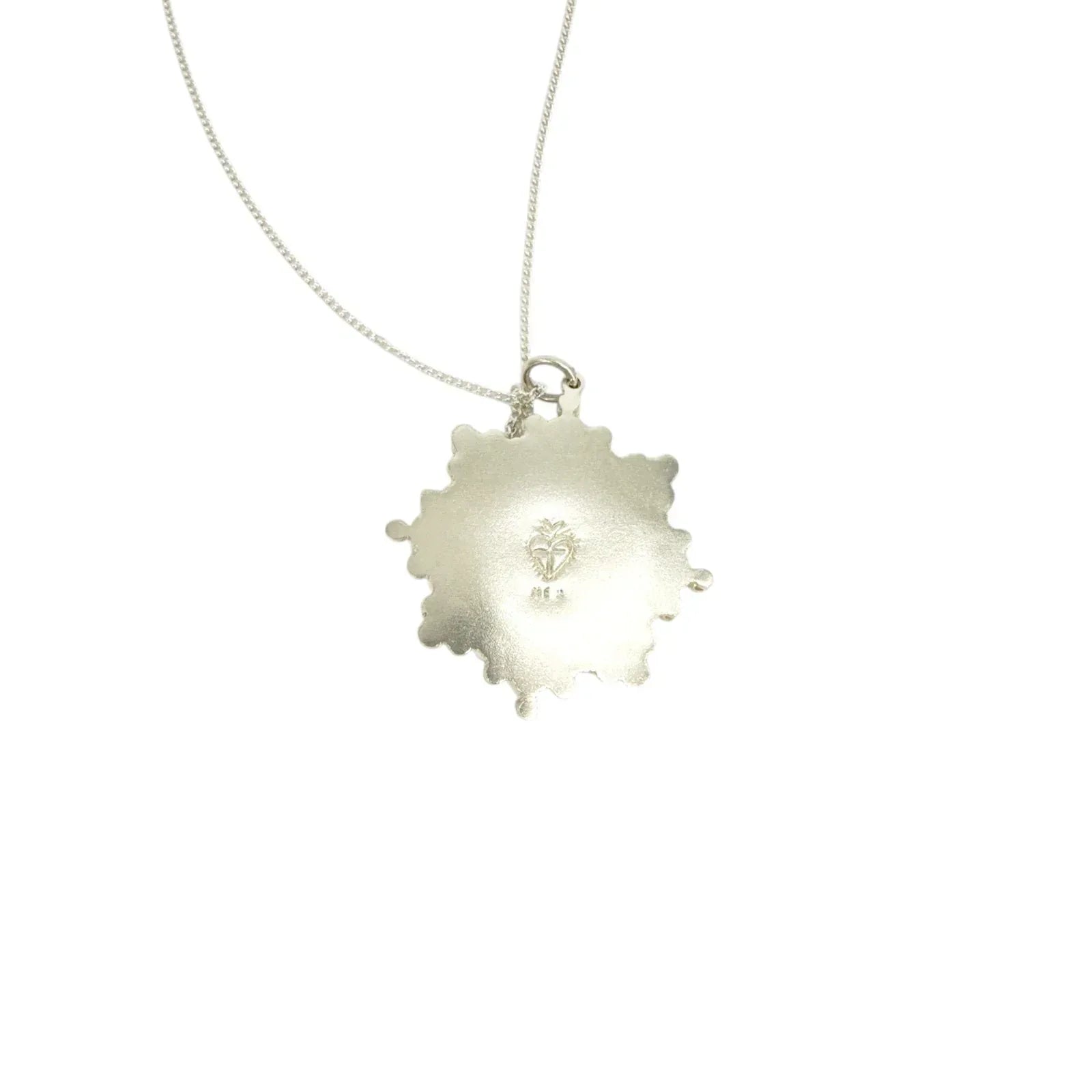 VIRGINS SAINTS & ANGELS VSA Cloister Sacred Heart Charm Necklace in Silver - flyKAMP