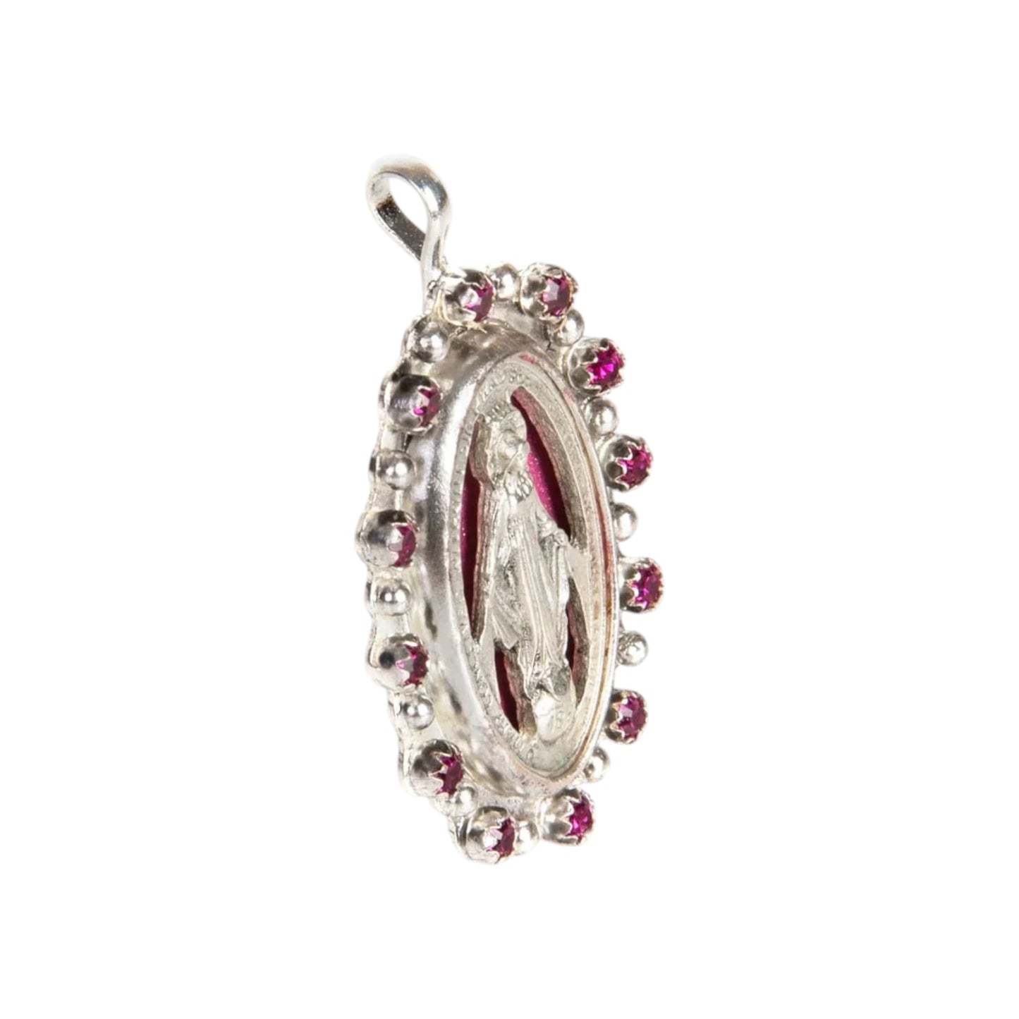 VIRGINS SAINTS & ANGELS VSA Milagrosa Medallion in Pink & Silver