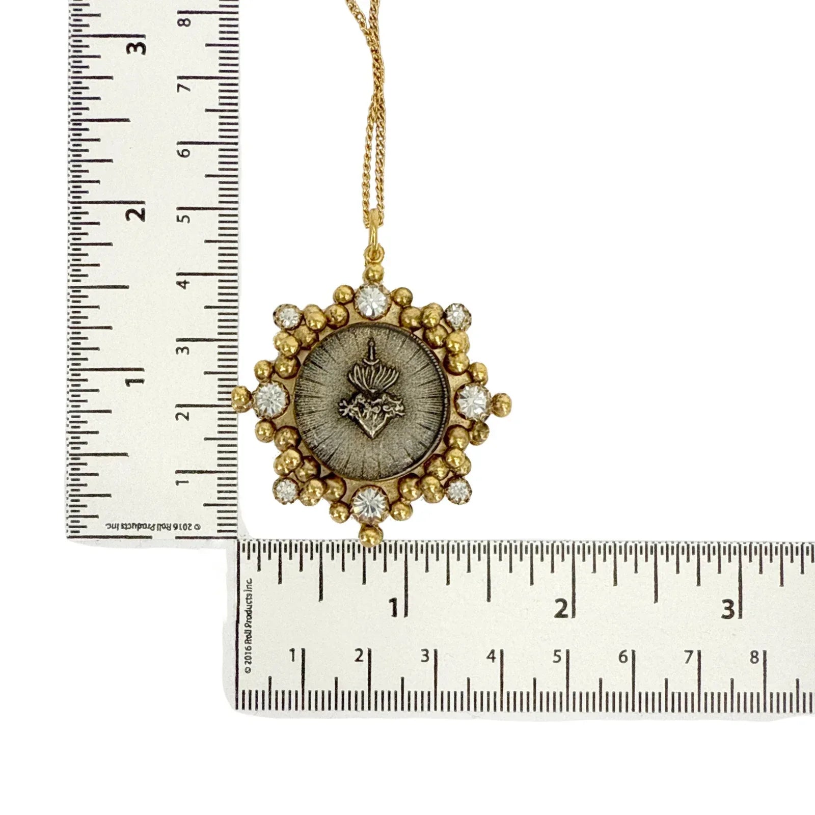 VIRGINS SAINTS & ANGELS VSA Cloister Sacred Heart Charm Necklace in Gold - flyKAMP