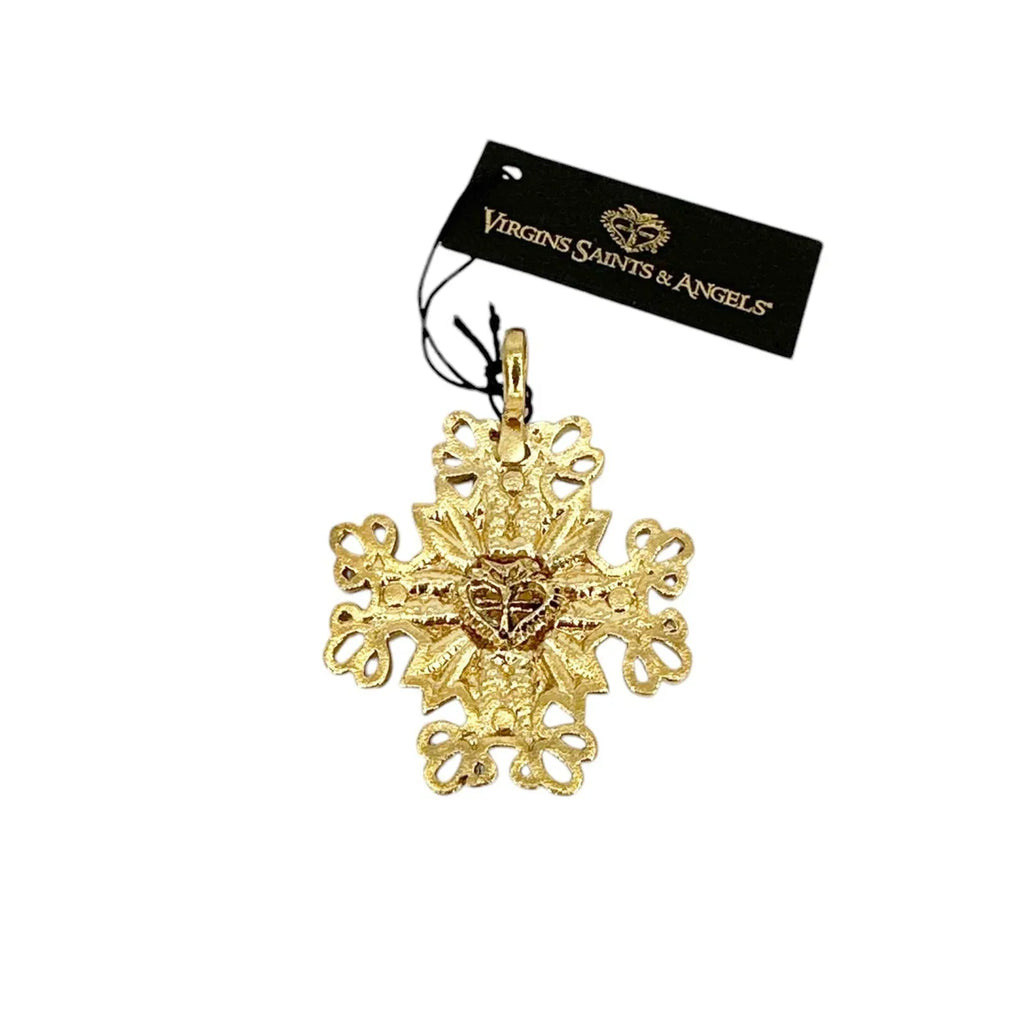 VIRGINS SAINTS & ANGELS VSA Electra Cross Medallion in Gold - flyKAMP
