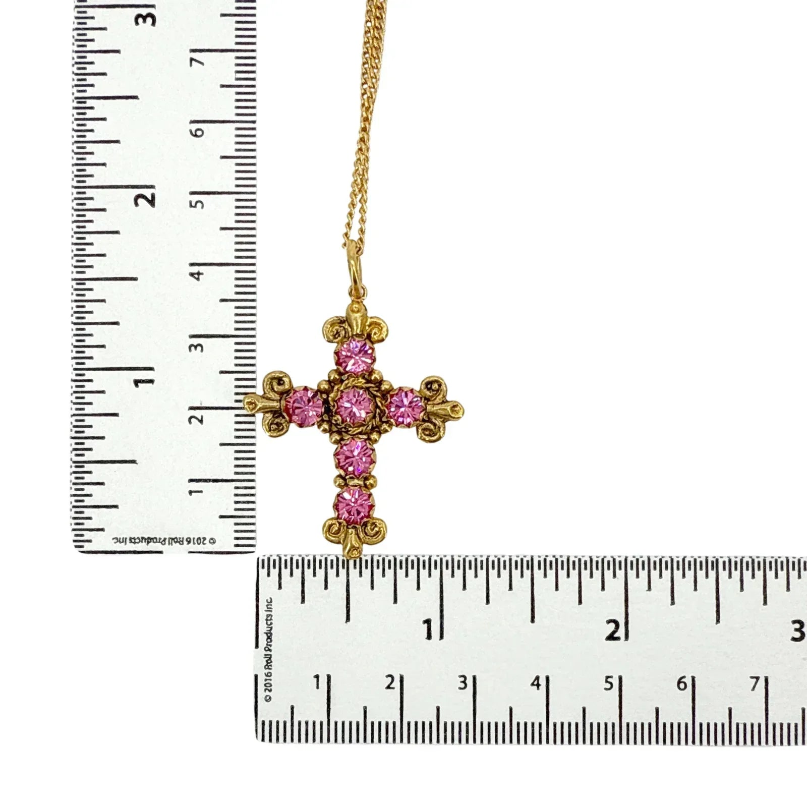 VIRGINS SAINTS & ANGELS VSA Addie Charm Necklace Gold & Pink - flyKAMP