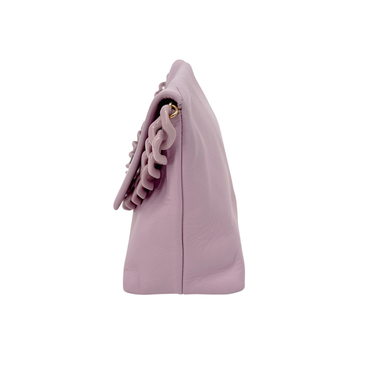 TOM FORD Small Label Leather Chain Top Handle Bag in Lilac