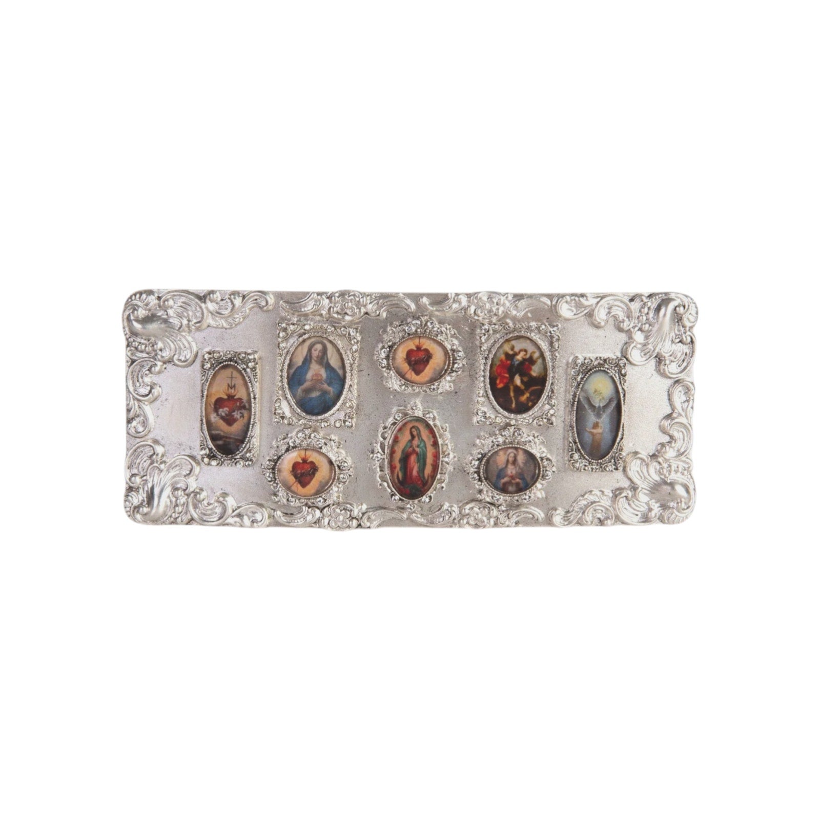 VIRGINS SAINTS & ANGELS VSA Retablo Framed Buckle in Silver Virgins Saints & Angels