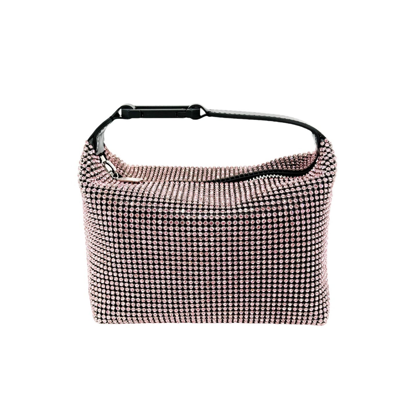 EERA Moon Bag Crystal Mesh Pink | Black Snap Hook