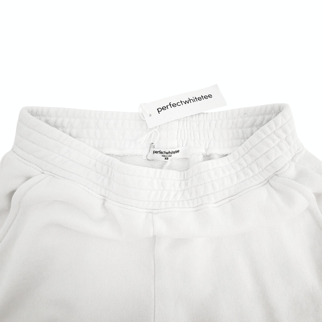 PERFECTWHITETEE Bari French Terry Sweat Short in White XS perfectwhitetee