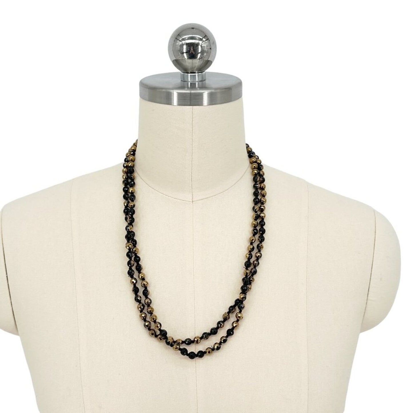 CHAN LUU Semi-Precious Necklace or Wrap Bracelet in Black & Gold