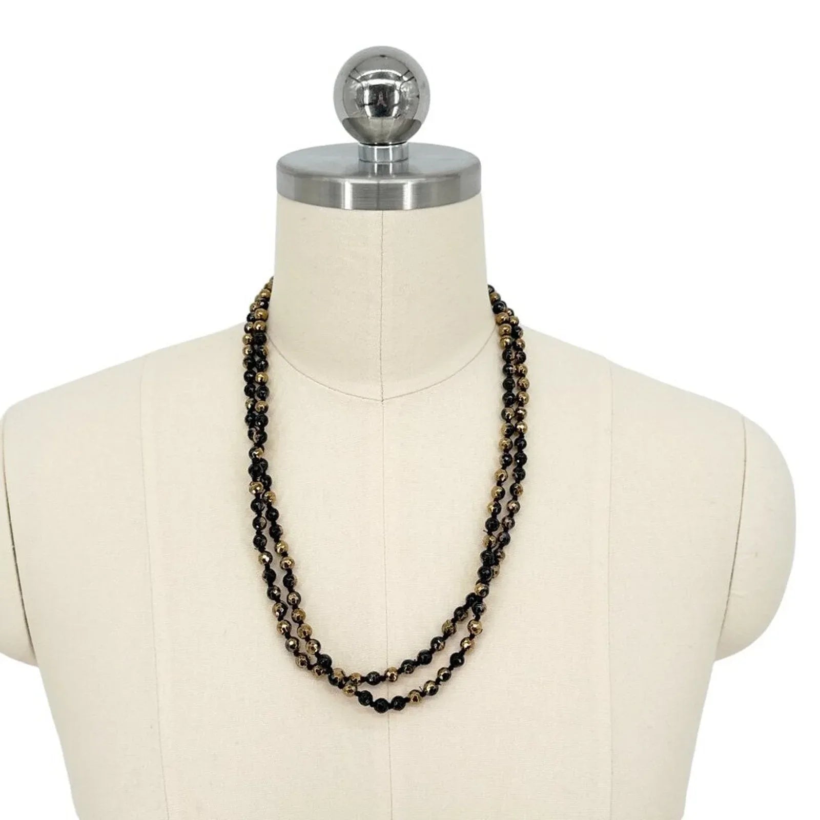 CHAN LUU Semi-Precious Necklace or Wrap Bracelet in Black & Gold - flyKAMP
