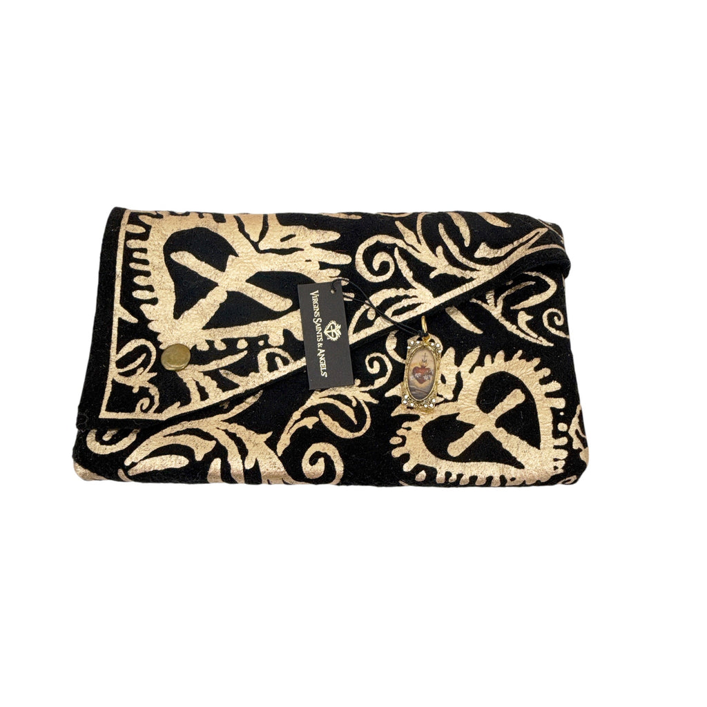 VIRGINS SAINTS & ANGELS VSA Retablo Rectangular Framed Charm in Gold Virgins Saints & Angels