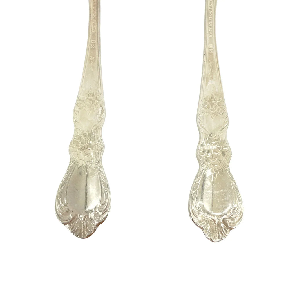 1847 ROGERS BROS Heritage Silver Plate Serving Set Casserole Spoon & Meat Fork - flyKAMP