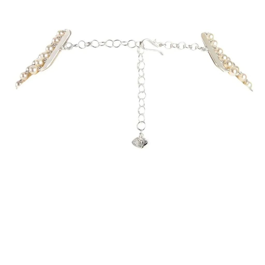 VIRGINS SAINTS & ANGELS VSA La Queen Collar in Cream Pearl & Silver - flyKAMP