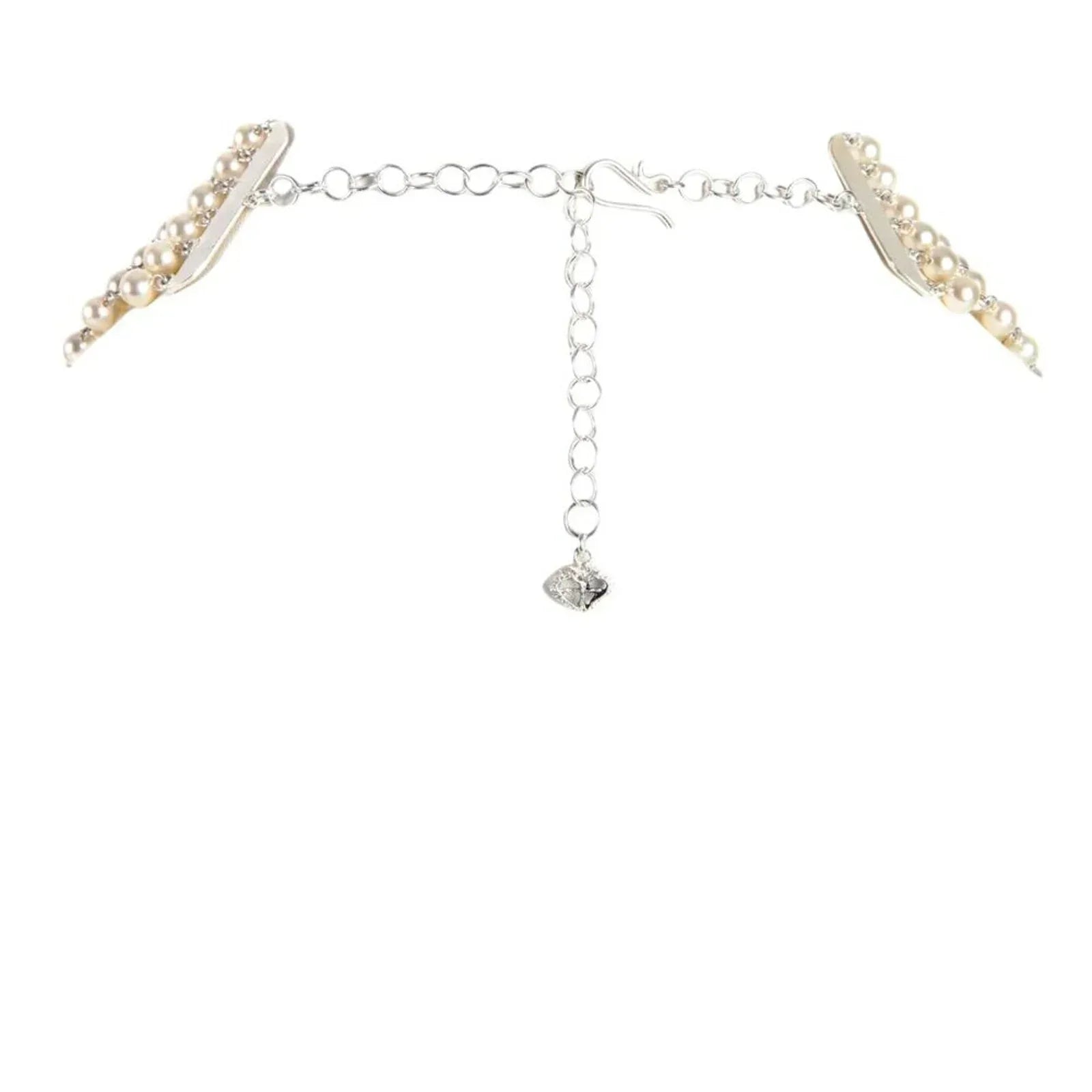 VIRGINS SAINTS & ANGELS VSA La Queen Collar in Cream Pearl & Silver - flyKAMP