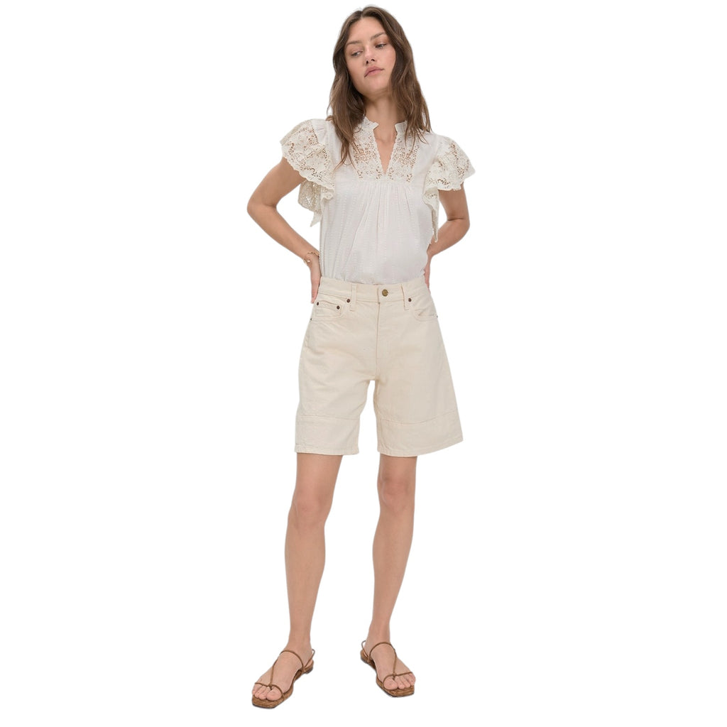 ULLA JOHNSON Jolie Flutter Sleeve Top in Pristine 4|S Ulla Johnson