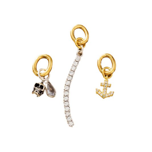 MAISON IREM x ANTHROPOLOGIE Juan Attachable Charms Set of 3 Silver & Gold