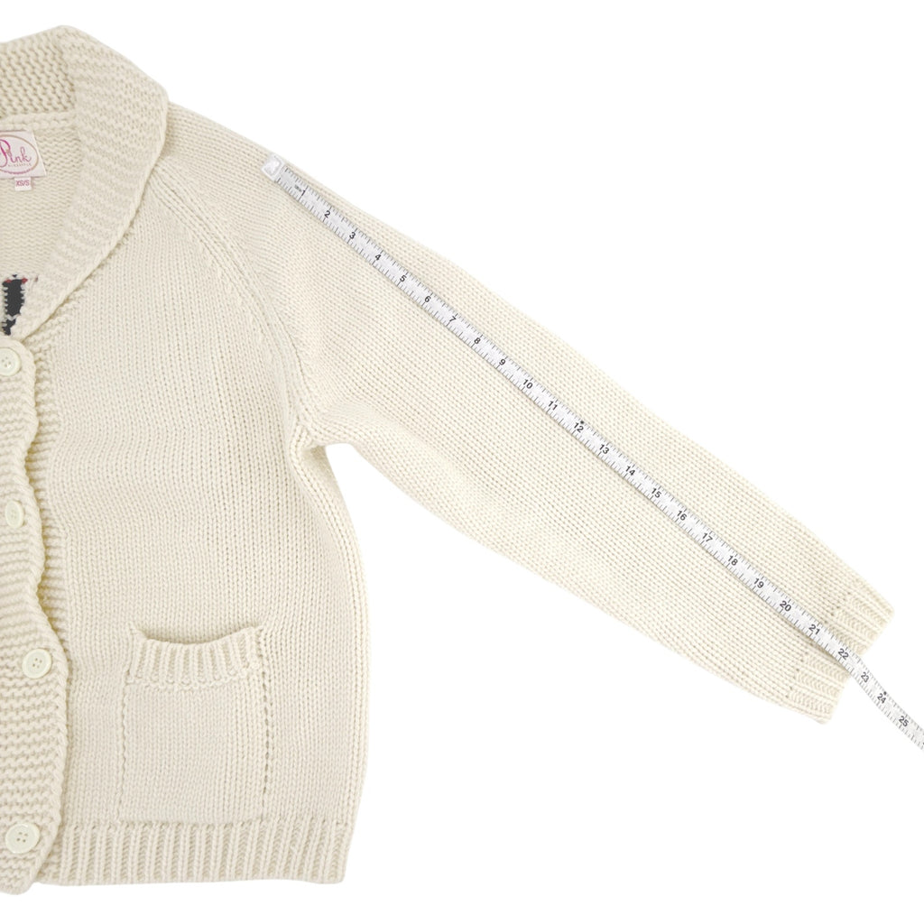 PINK PINEAPPLE Flag Varsity Cardigan in Ivory XS/S Pink Pineapple