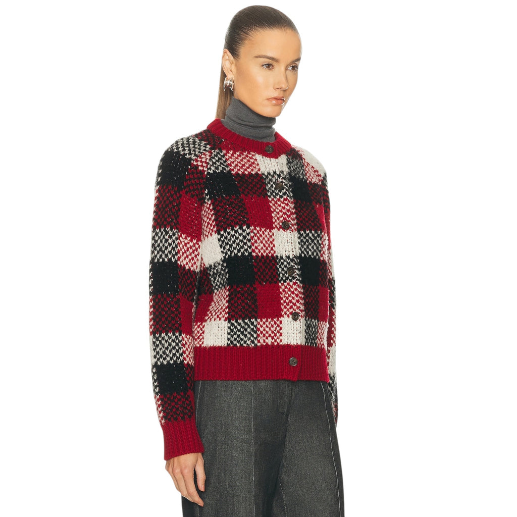 GUEST in RESIDENCE Buffalo Plaid Cardigan in Ruby Combo S Guest in Residence