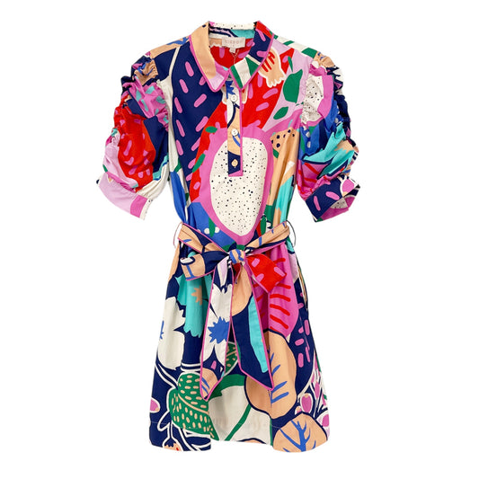 CIEBON Scarlette Mini Dress in Pink Multi S