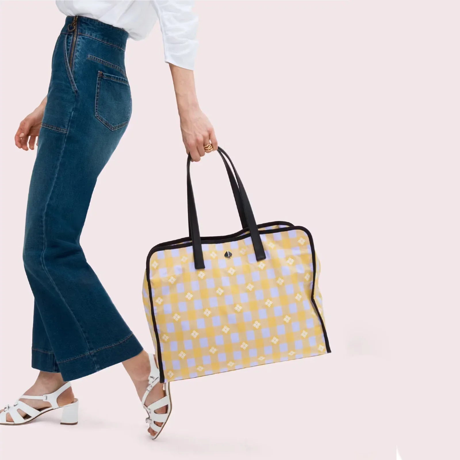 KATE SPADE New York Morley Extra Large Tote in Frozen Lilac and Chartreuse - flyKAMP