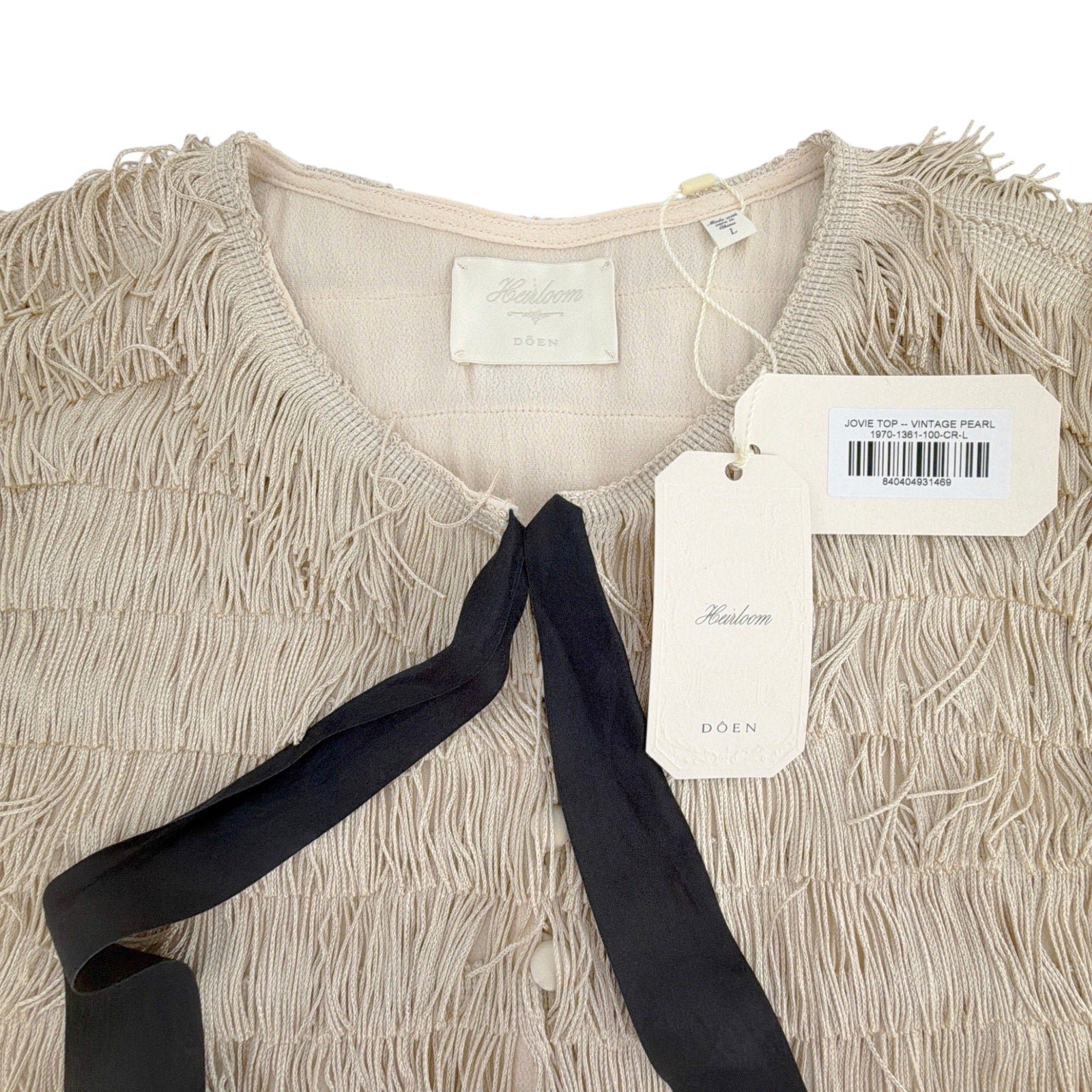 DOEN Heirloom Jovie Top in Vintage Pearl L Doen