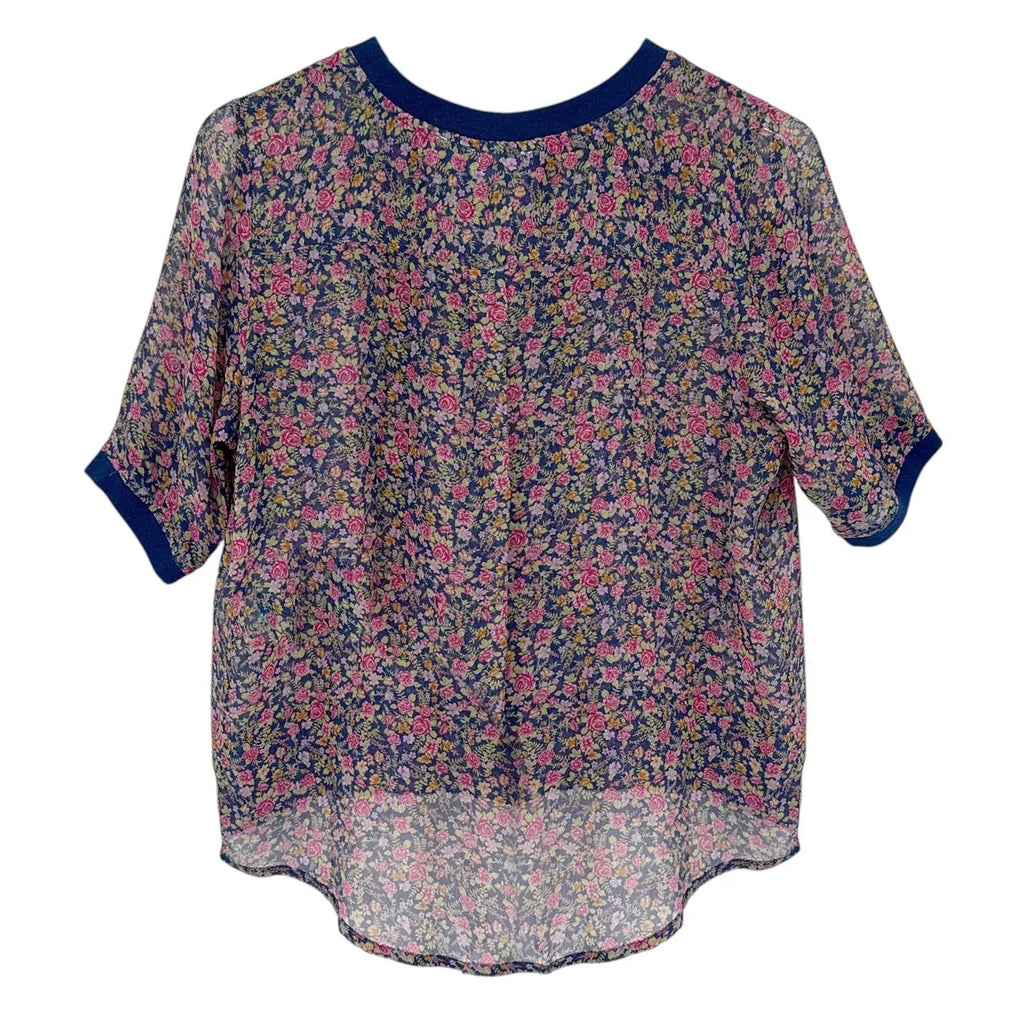 ANTHROPOLOGIE One Fine Day Floral Silk Blouse XS - flyKAMP