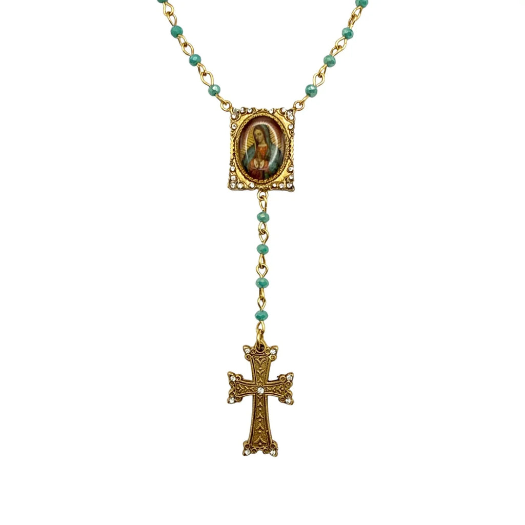 VIRGINS SAINTS & ANGELS VSA Retablo Guadalupe Rosary Necklace - flyKAMP