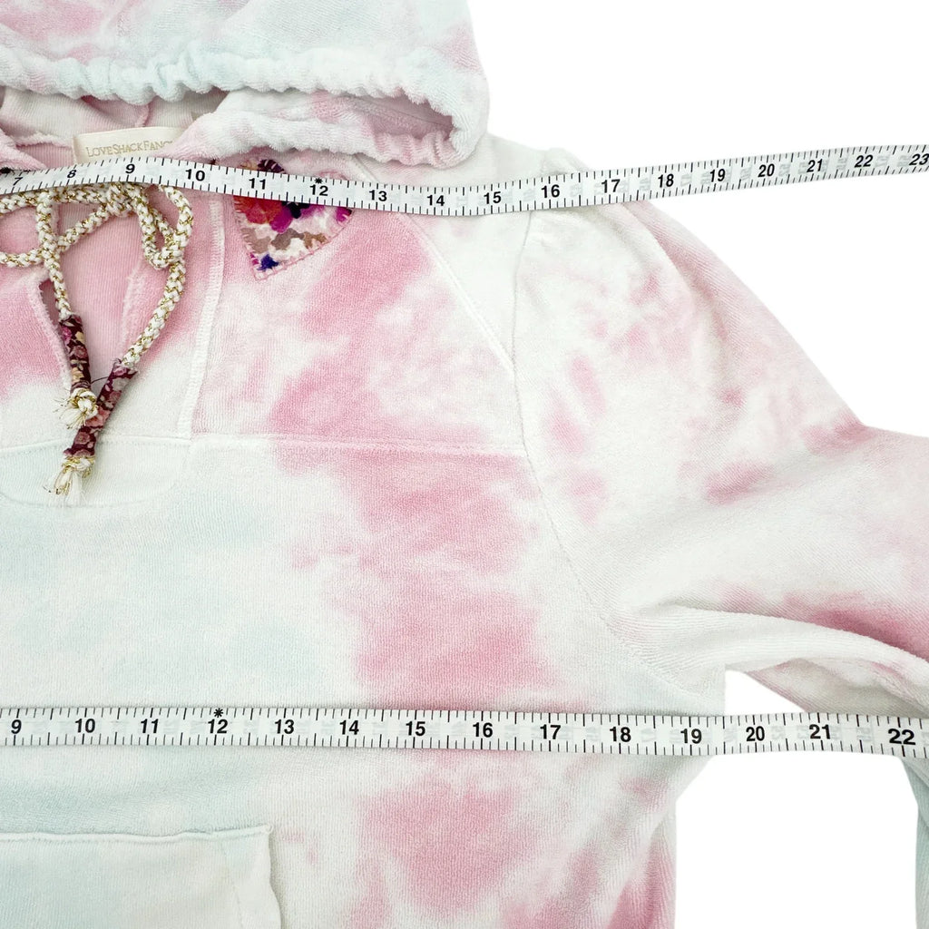 LOVESHACKFANCY Kirby Tie Dyed Terry Hoodie In Cherry Fizz S - flyKAMP