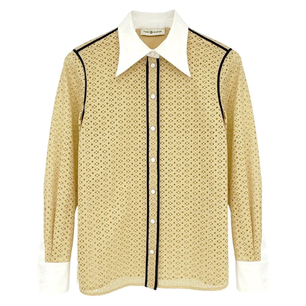 TORY BURCH Honeycomb Eyelet Shirt 4|S - flyKAMP