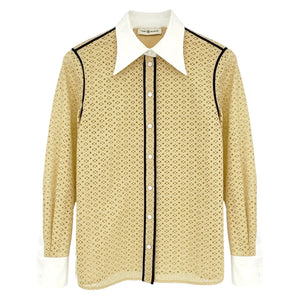 TORY BURCH Honeycomb Eyelet Shirt 4|S