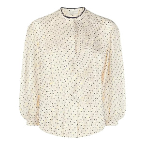SANDRO Noelle Jabot Detail Swiss Dot Blouse 2|M