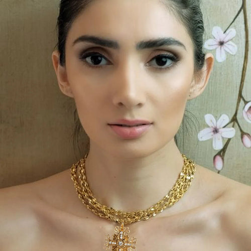 VIRGINS SAINTS & ANGELS VSA Love Chain Necklace with Electra Medallion Gold - flyKAMP