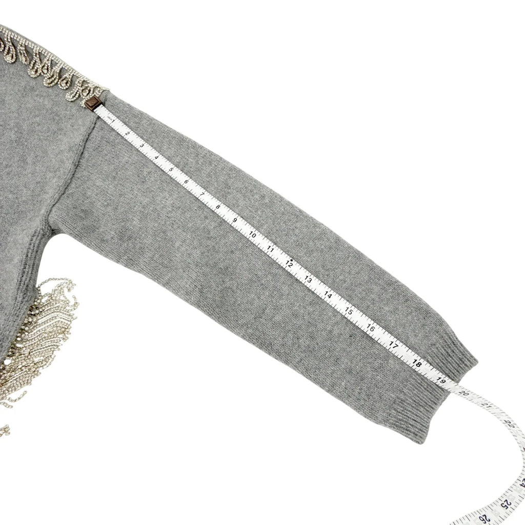 CINQ a SEPT Lilliana Embellished Knit Sweater M - flyKAMP