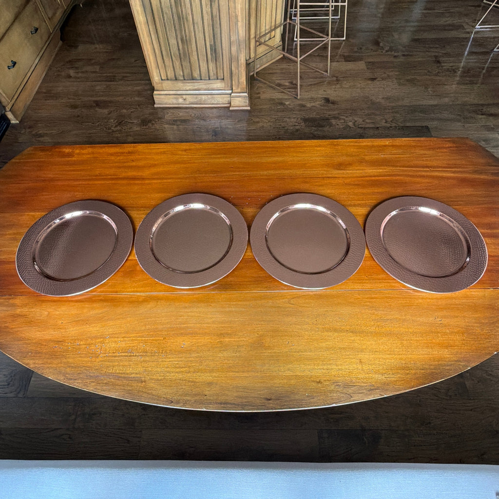 WILLIAMS-SONOMA Hammered Copper Charger Plates Set 2 of 4 Williams-Sonoma