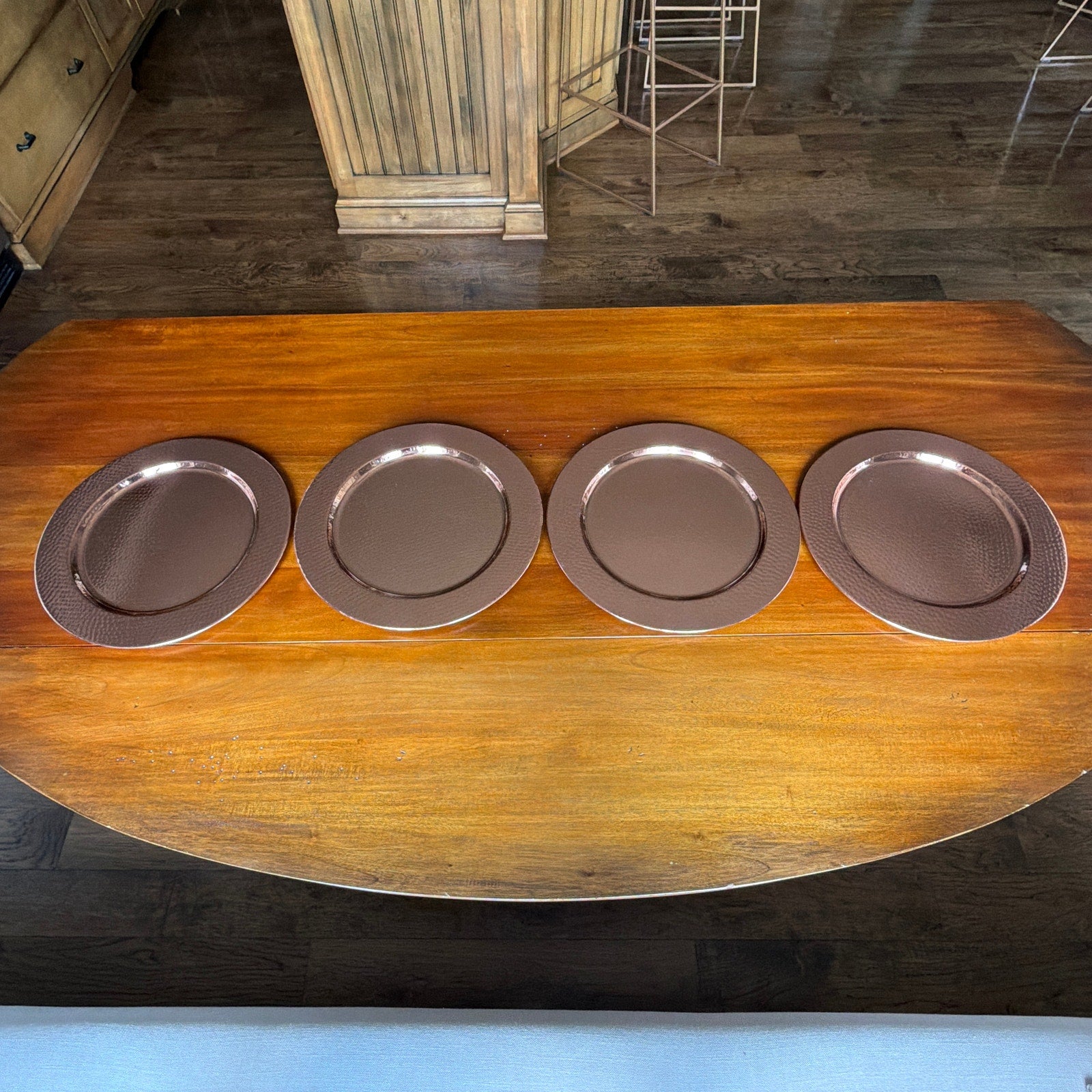 WILLIAMS-SONOMA Hammered Copper Charger Plates Set 2 of 4 Williams-Sonoma