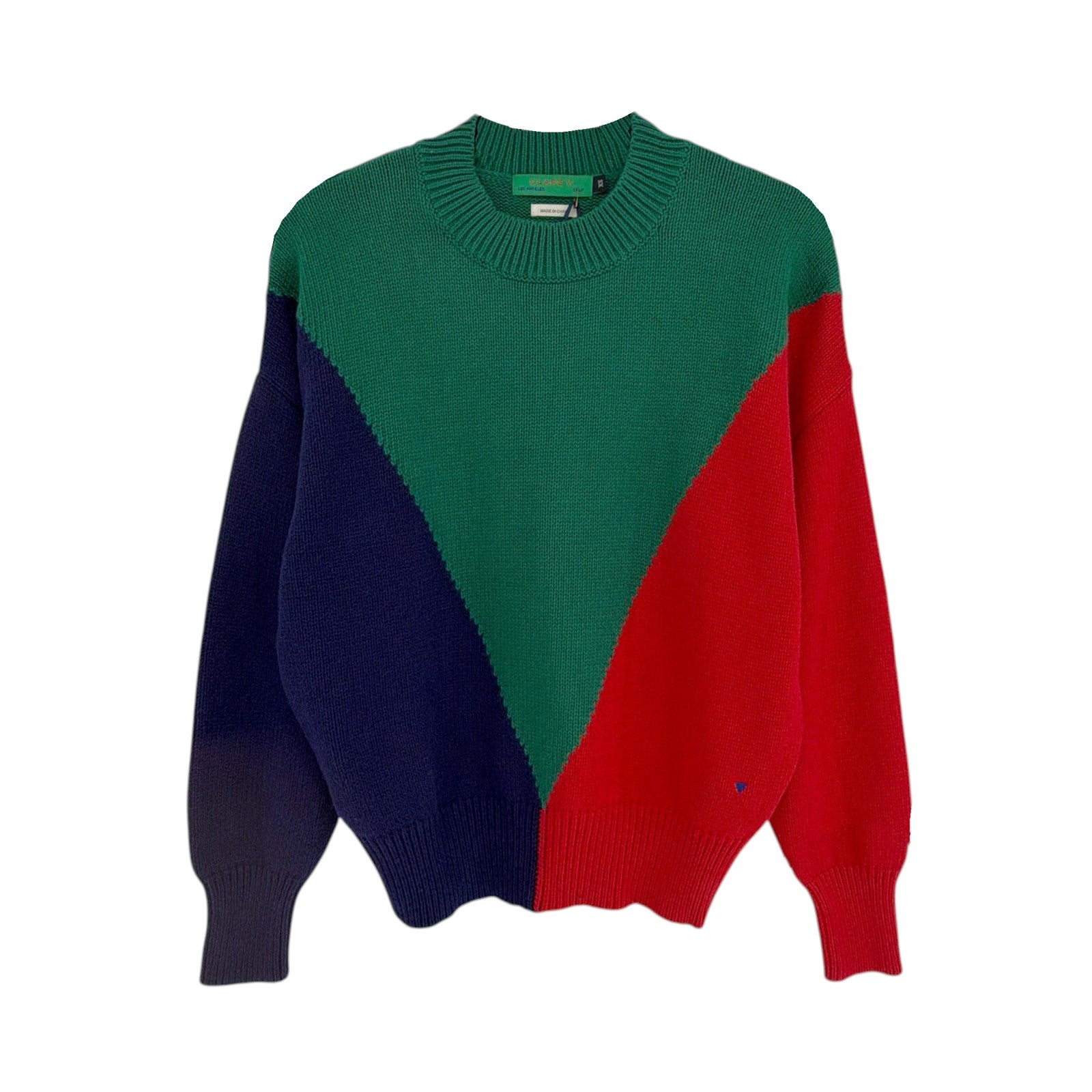 CLARE V. Colorblock Drop Shoulder Sweater XS Clare V.