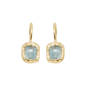 SILPADA Mediterra Natural Aquamarine Petite Drop Earrings in 14K Gold-Plated SS