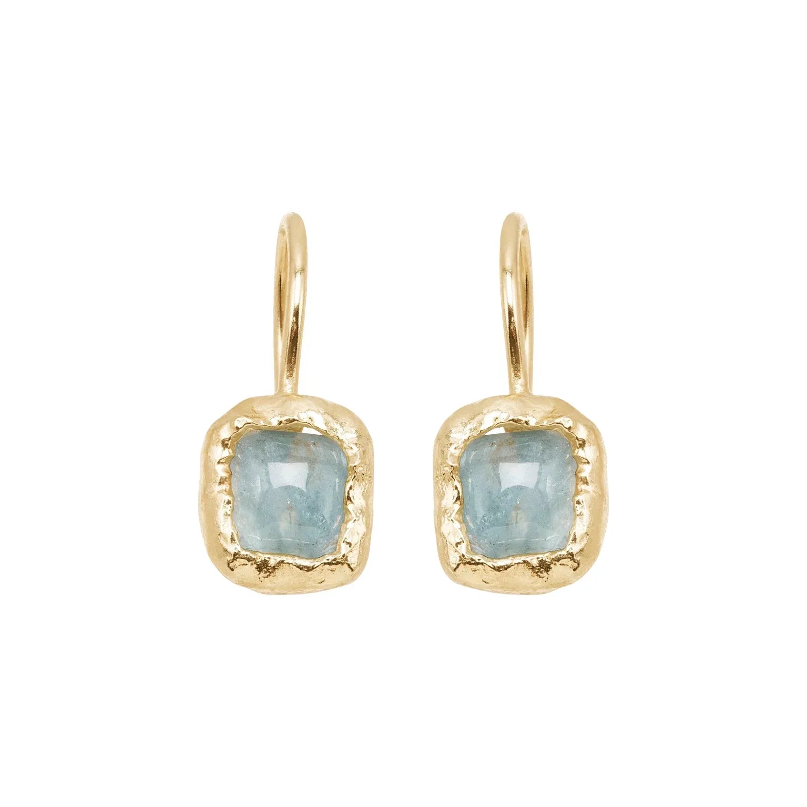 SILPADA Mediterra Natural Aquamarine Petite Drop Earrings in 14K Gold-Plated SS - flyKAMP