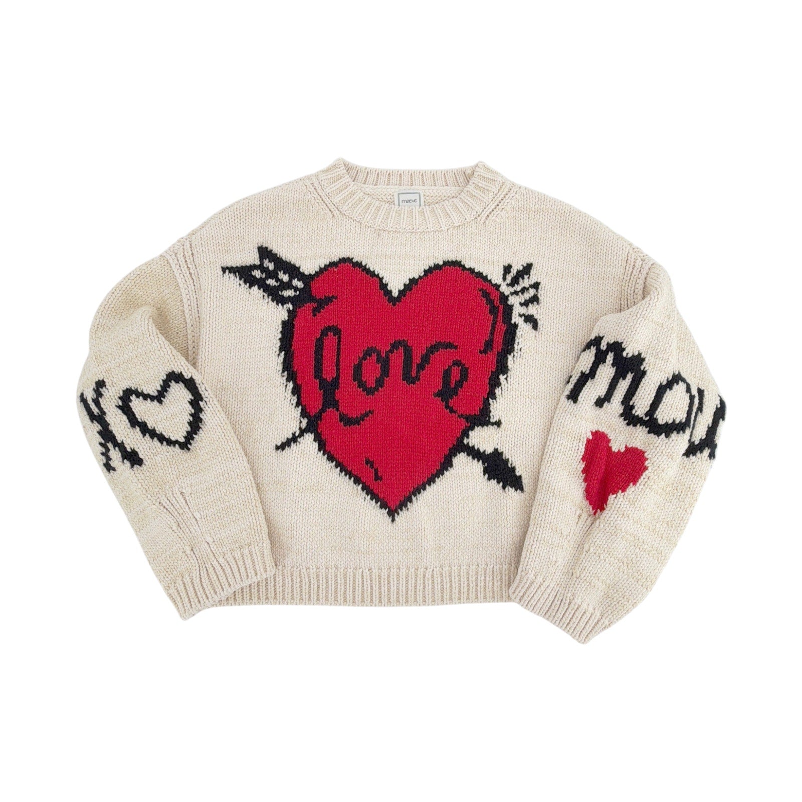 ANTHROPOLOGIE Maeve Lovestruck Long-Sleeve Crew-Neck Sweater XS Anthropologie