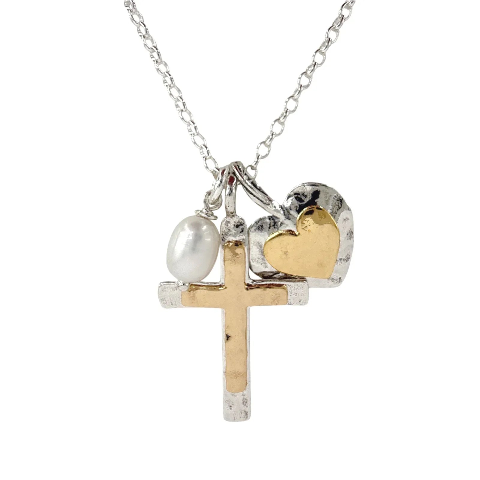 SILPADA Powerful Duo Necklace Gold Plate & Silver Pearl Necklace - flyKAMP