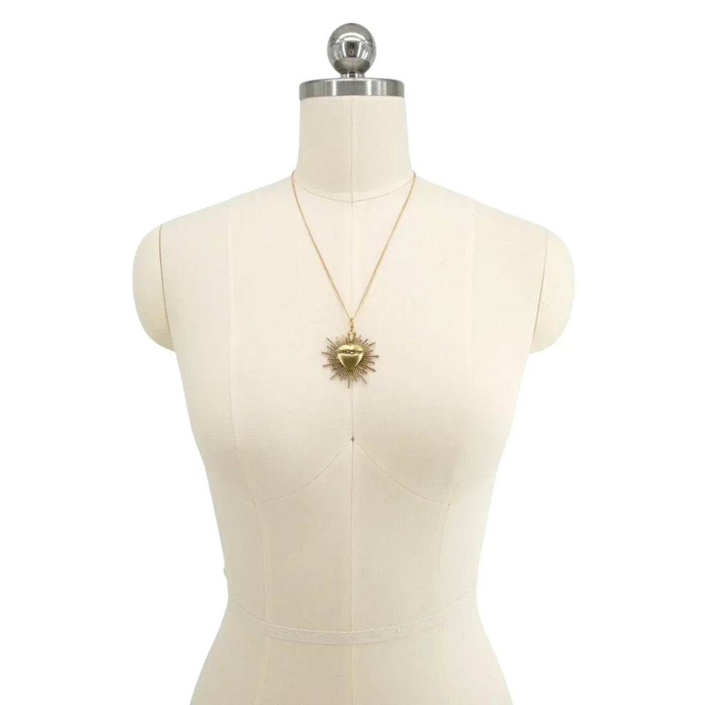 VIRGINS SAINTS & ANGELS VSA Sacred Flame Charm Necklace in Gold 20" - flyKAMP