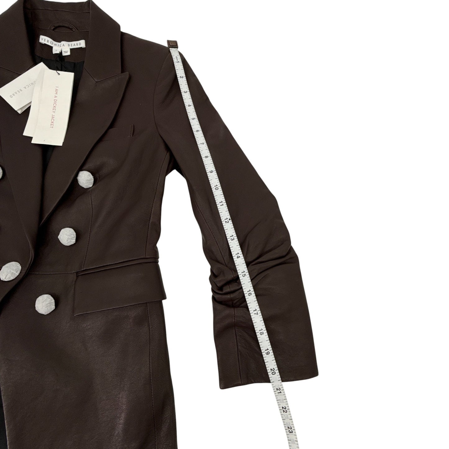 VERONICA BEARD Oneta Leather Dickey Jacket in Brown 2